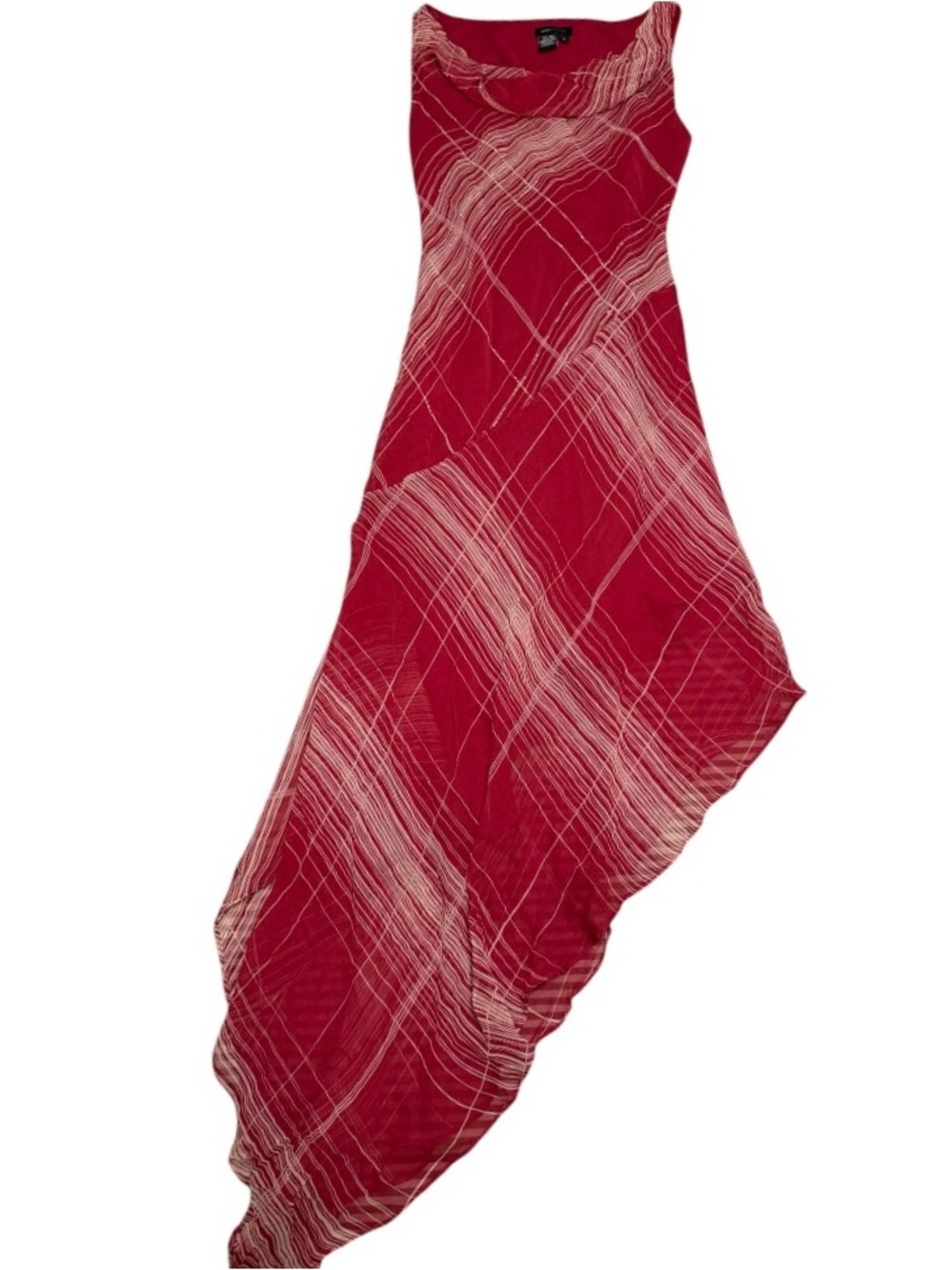 Vintage Y2K Red Silk Beaded BCBG Maxazria Dress Sz 0
